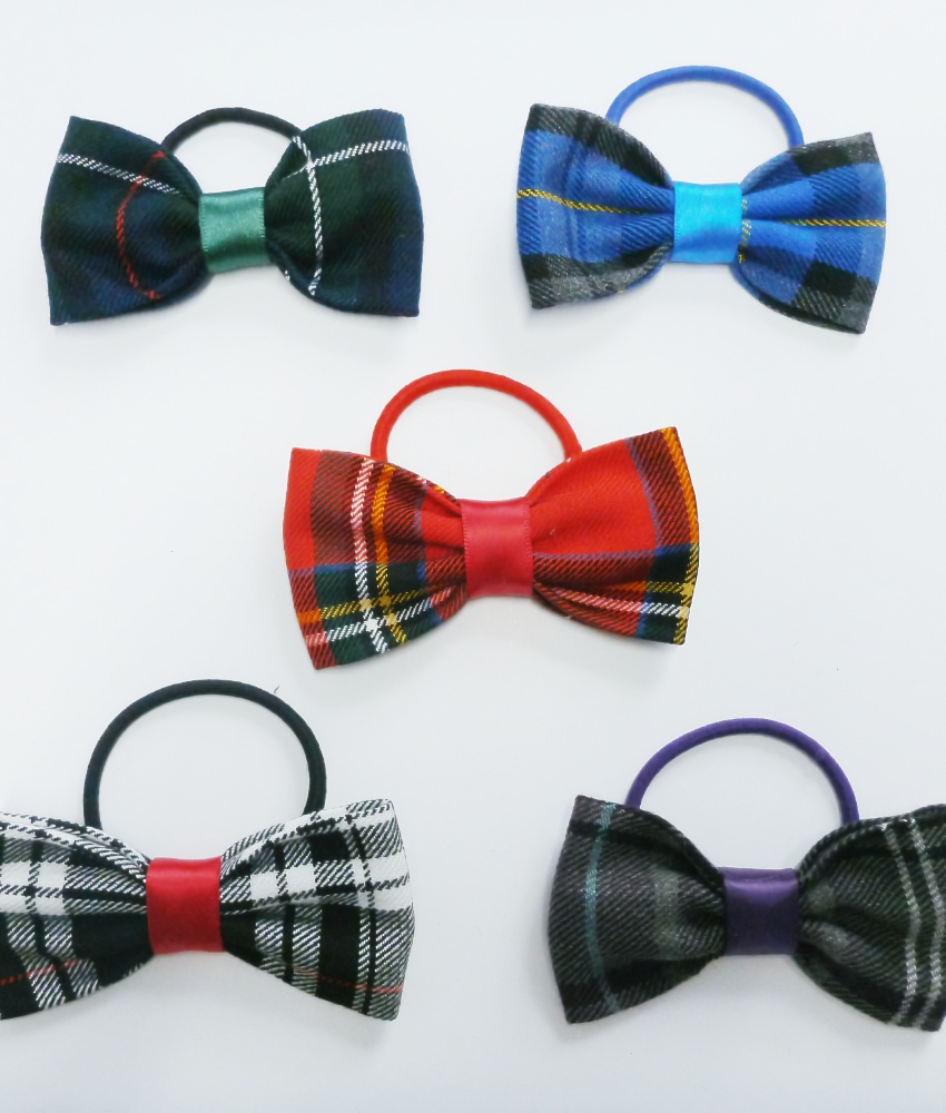 Tartan Ponytail Bow Bobble