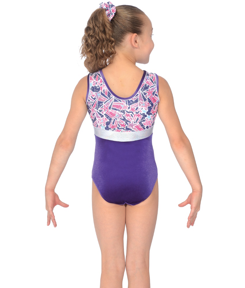 Halley Smooth Velvet Star Print Sleveless Leotard