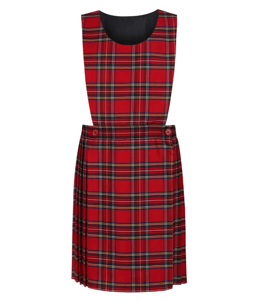 Tartan Pinafore in Red