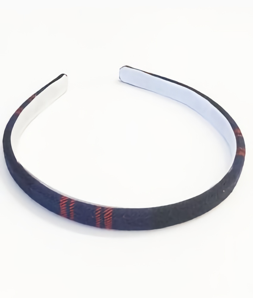 Navy/Red Tartan Slim Plain Hairband