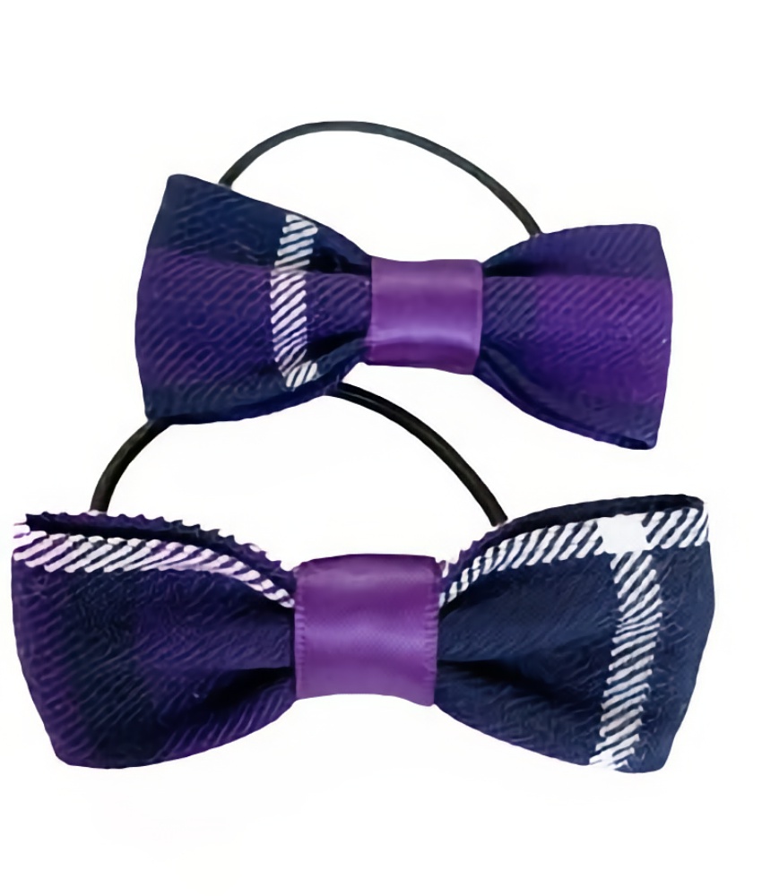 Warrior Tartan Pigtail Bow Bobbles (2 pack)